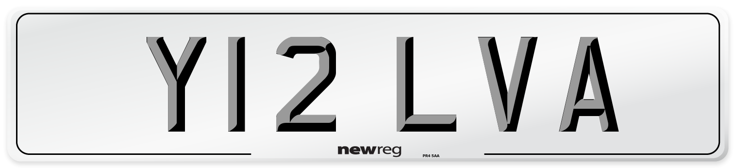 Y12 LVA Number Plate from New Reg
